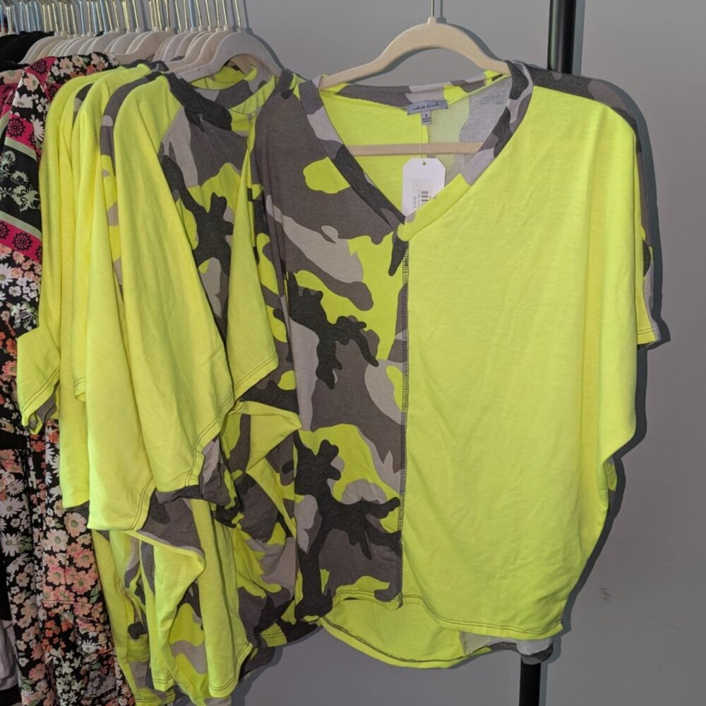 Split Camo Top